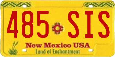 NM license plate 485SIS