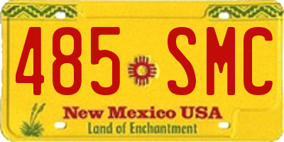NM license plate 485SMC