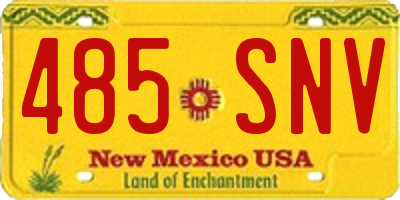 NM license plate 485SNV