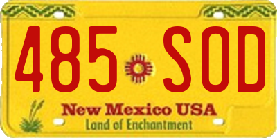 NM license plate 485SOD