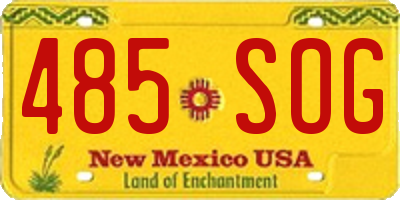 NM license plate 485SOG