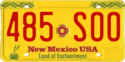 NM license plate 485SOO