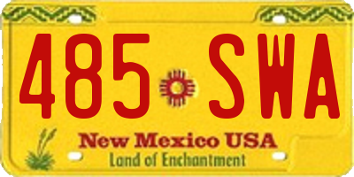 NM license plate 485SWA