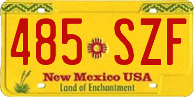 NM license plate 485SZF