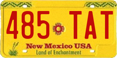 NM license plate 485TAT