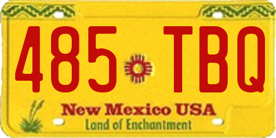 NM license plate 485TBQ