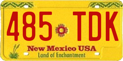 NM license plate 485TDK