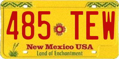 NM license plate 485TEW