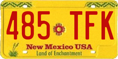 NM license plate 485TFK