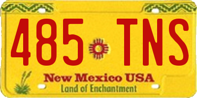 NM license plate 485TNS