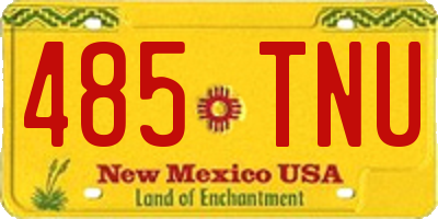 NM license plate 485TNU