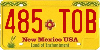 NM license plate 485TOB