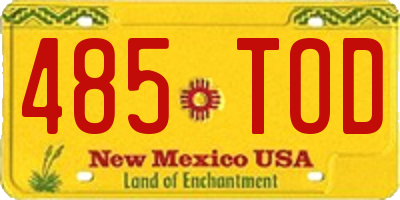 NM license plate 485TOD
