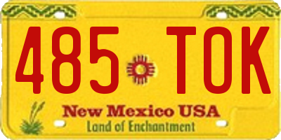 NM license plate 485TOK