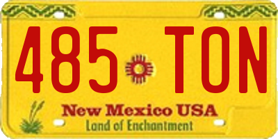 NM license plate 485TON