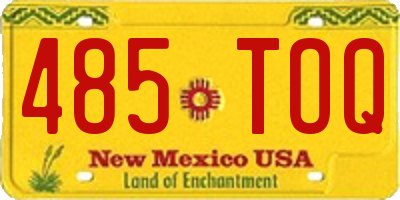 NM license plate 485TOQ