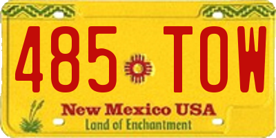 NM license plate 485TOW