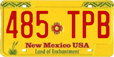 NM license plate 485TPB