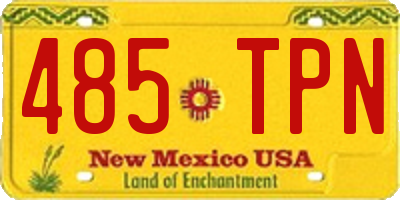 NM license plate 485TPN
