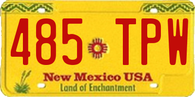 NM license plate 485TPW