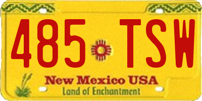 NM license plate 485TSW