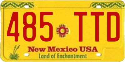 NM license plate 485TTD