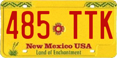NM license plate 485TTK