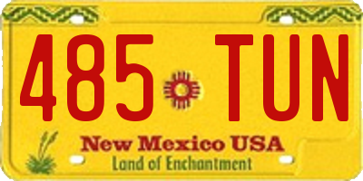 NM license plate 485TUN