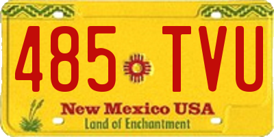 NM license plate 485TVU