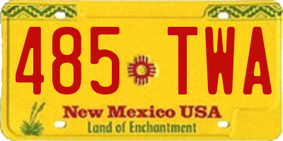 NM license plate 485TWA