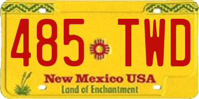 NM license plate 485TWD