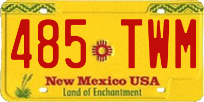 NM license plate 485TWM