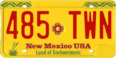 NM license plate 485TWN