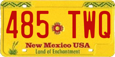 NM license plate 485TWQ