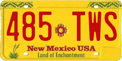 NM license plate 485TWS