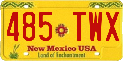 NM license plate 485TWX