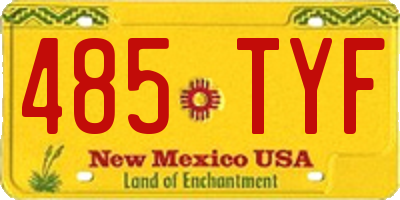 NM license plate 485TYF