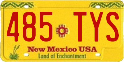 NM license plate 485TYS