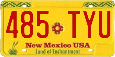 NM license plate 485TYU