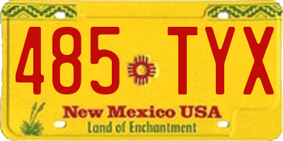 NM license plate 485TYX