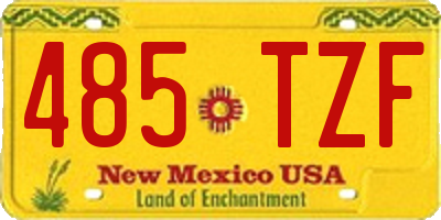 NM license plate 485TZF