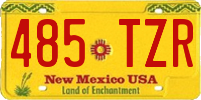 NM license plate 485TZR