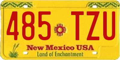 NM license plate 485TZU