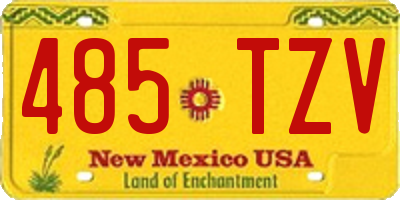 NM license plate 485TZV