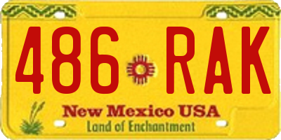 NM license plate 486RAK