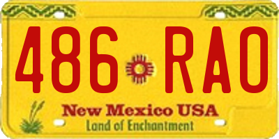 NM license plate 486RAO