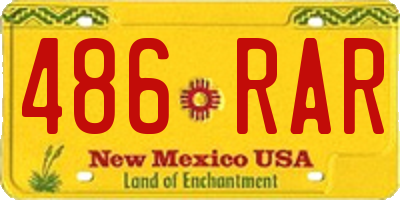 NM license plate 486RAR