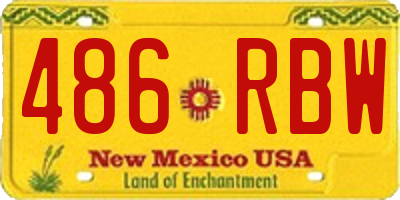 NM license plate 486RBW