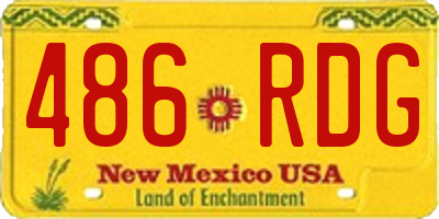NM license plate 486RDG