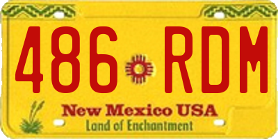 NM license plate 486RDM